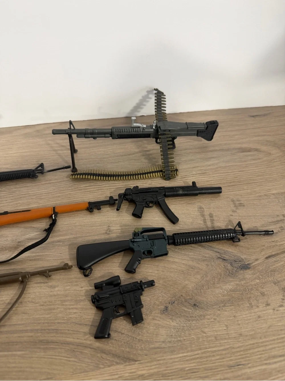 Assorted Toy Military Rifles and Accessories - Black & Brown